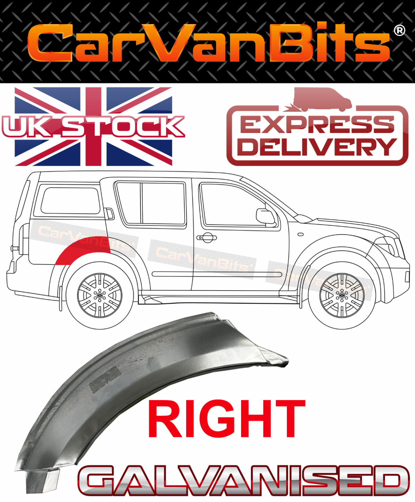 FOR NISSAN NAVARA FRONTIER D40 PATHFINDER R51 05-16 REAR WHEEL ARCH REPAIR PANEL