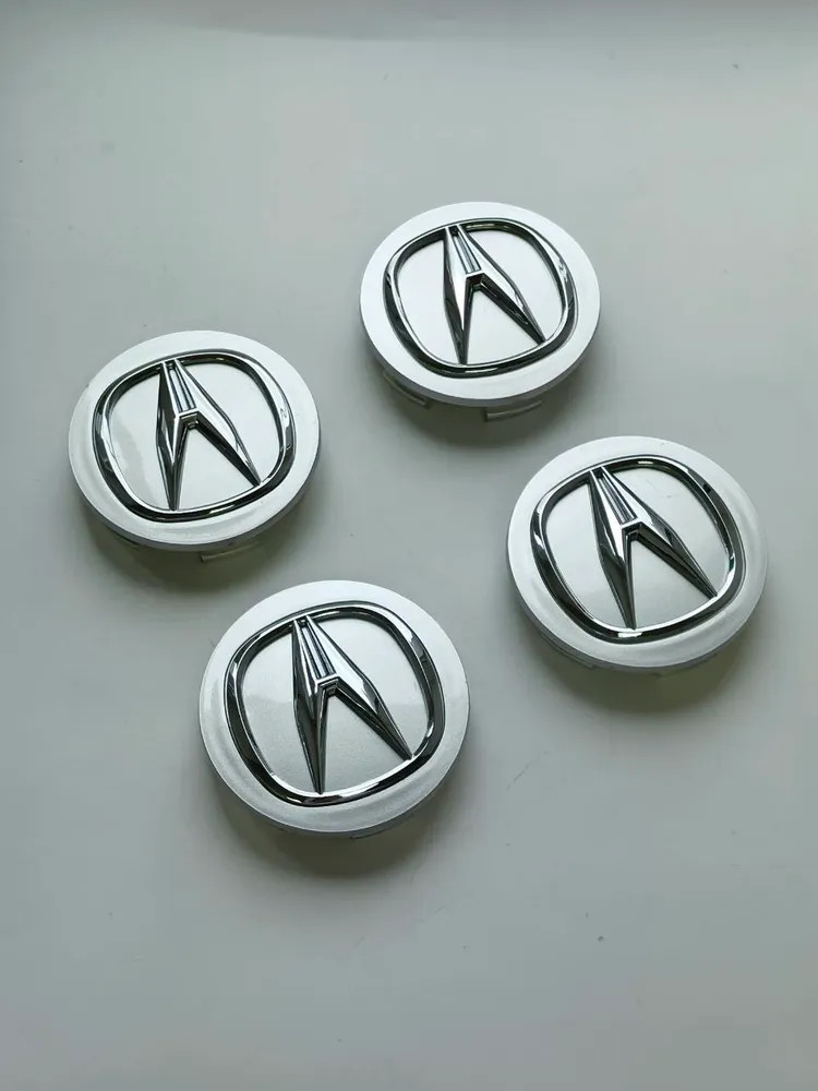 Acura Wheel Center Caps 4 PCS Silver Chrome Logo Hub Covers for MDX RDX TL TSX