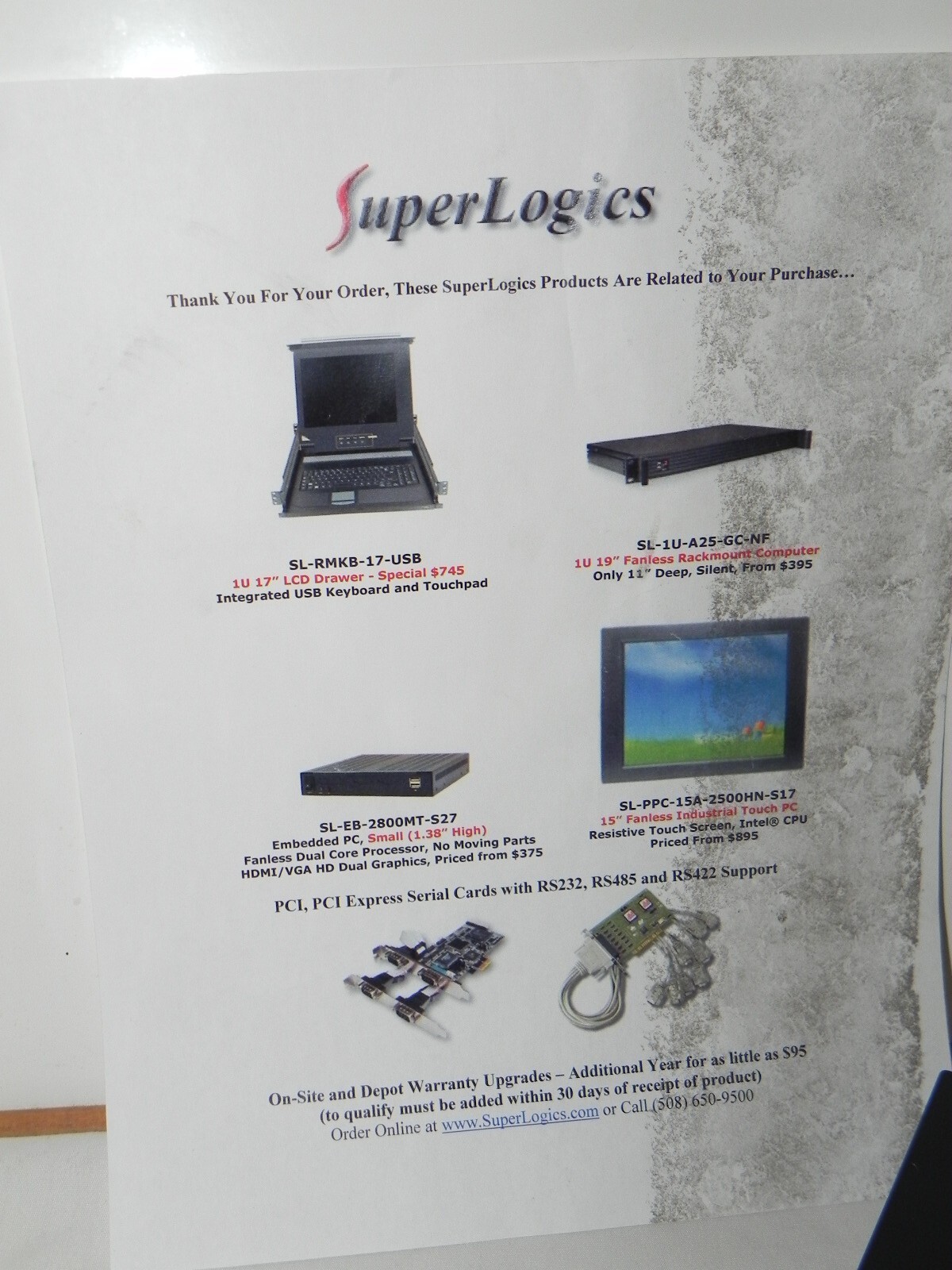 SUPERLOGICS Model SL-1U-A25-GC Rack Mount D425KT Computer System Processor Contr