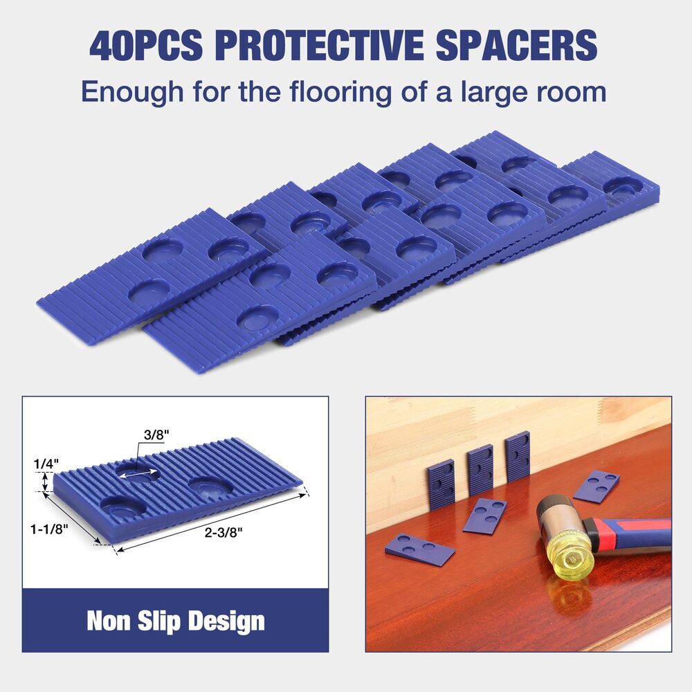 WORKPRO 44PC Laminate Flooring Installation Kit 40 Spacer/Rubber Mallet/Pull Bar