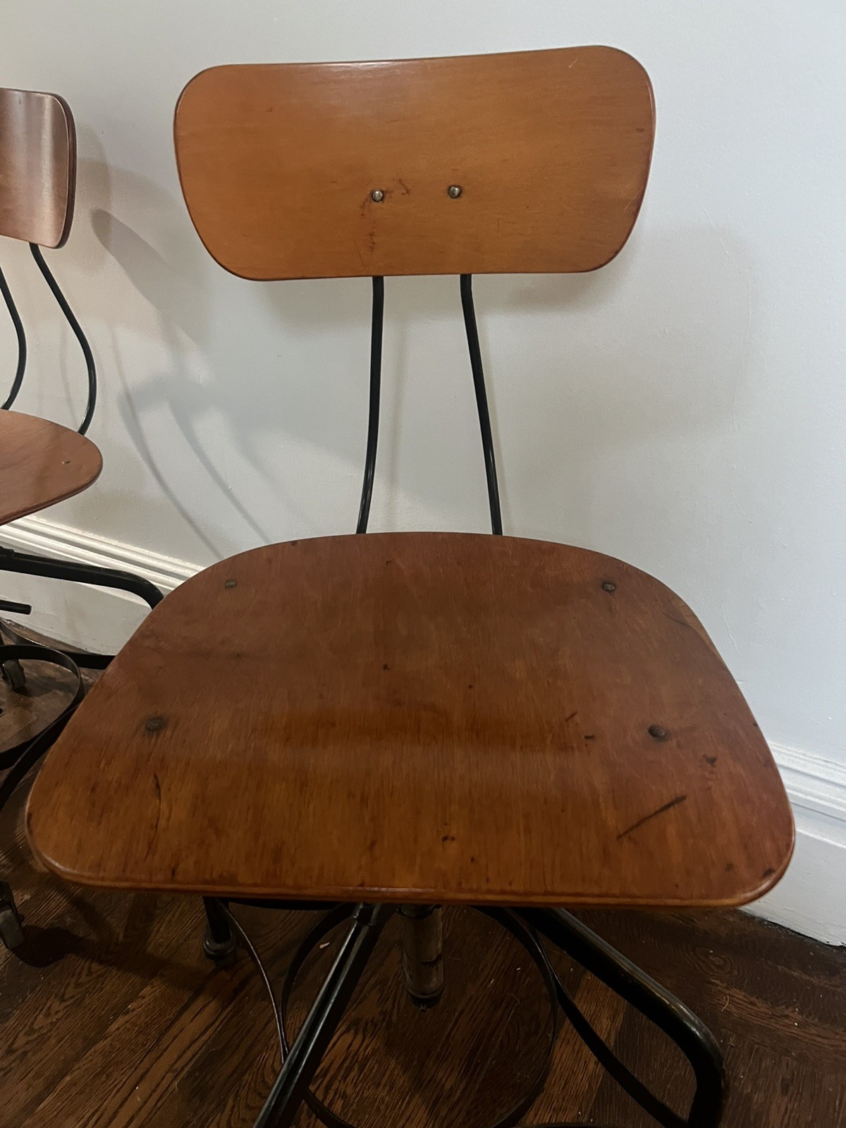 Vintage Industrial Toledo Drafting Stools (pair)