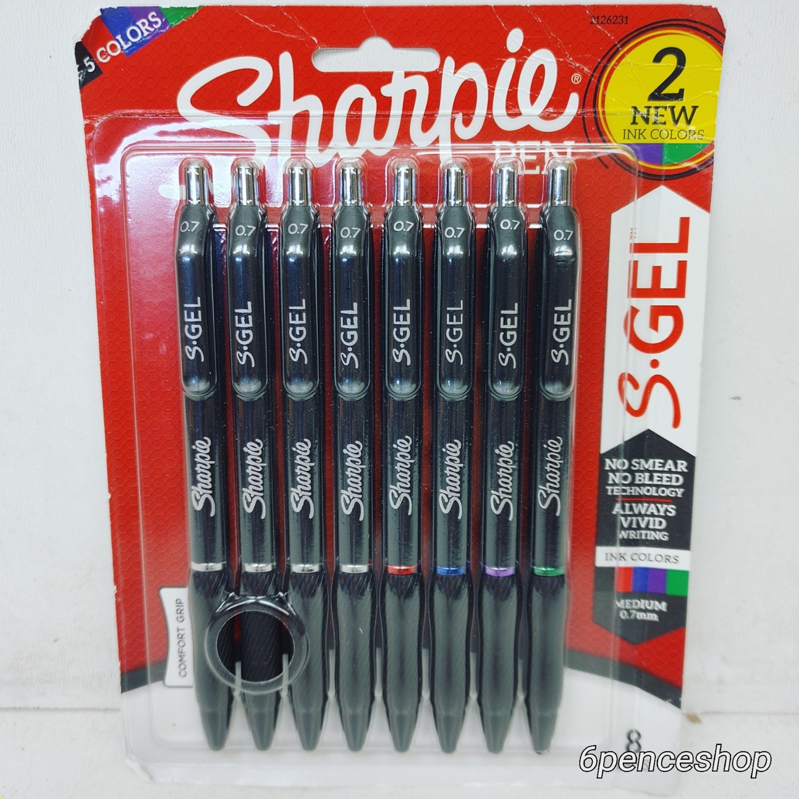 Sharpie S-Gel Pens Medium Point (0.7mm) Assorted Ink Colors 8 Count