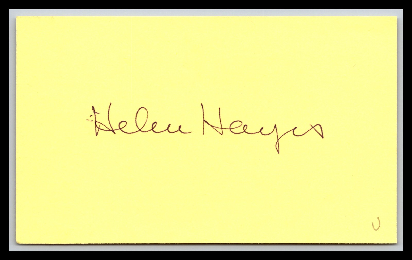 Helen Hayes - Actress - 3x5 Card - Signed / Autograph (u)