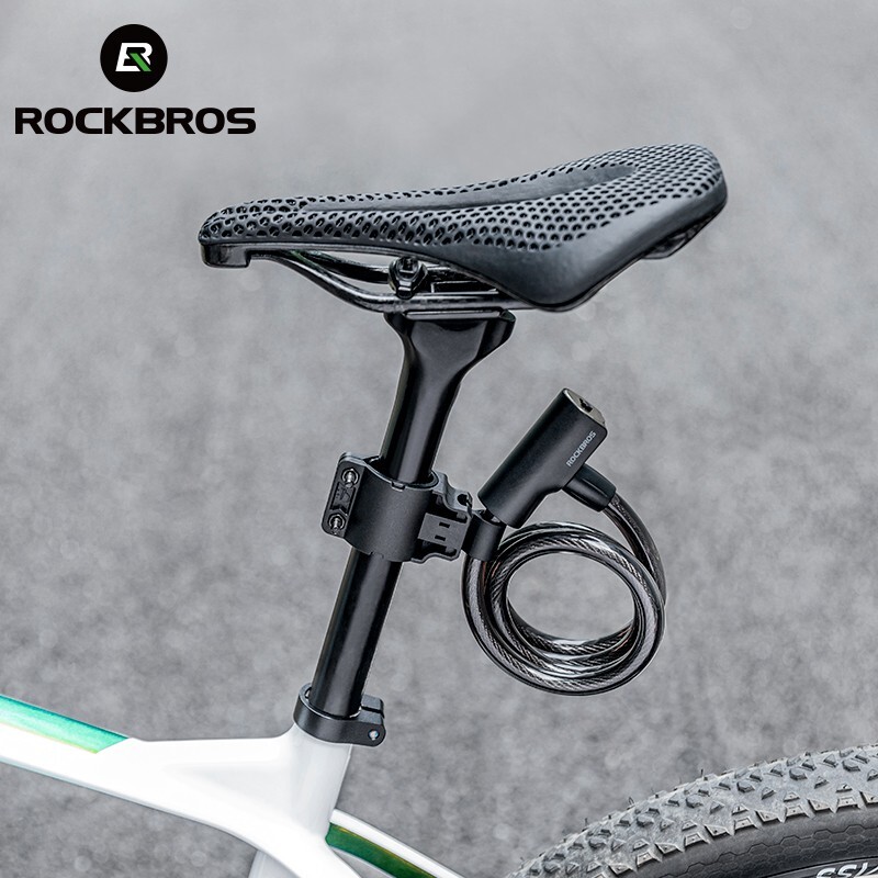 ROCKBROS Bike Cable Lock,ABS Shell, with 2 Keys &1 Mount Bracket Anti Theft 45"