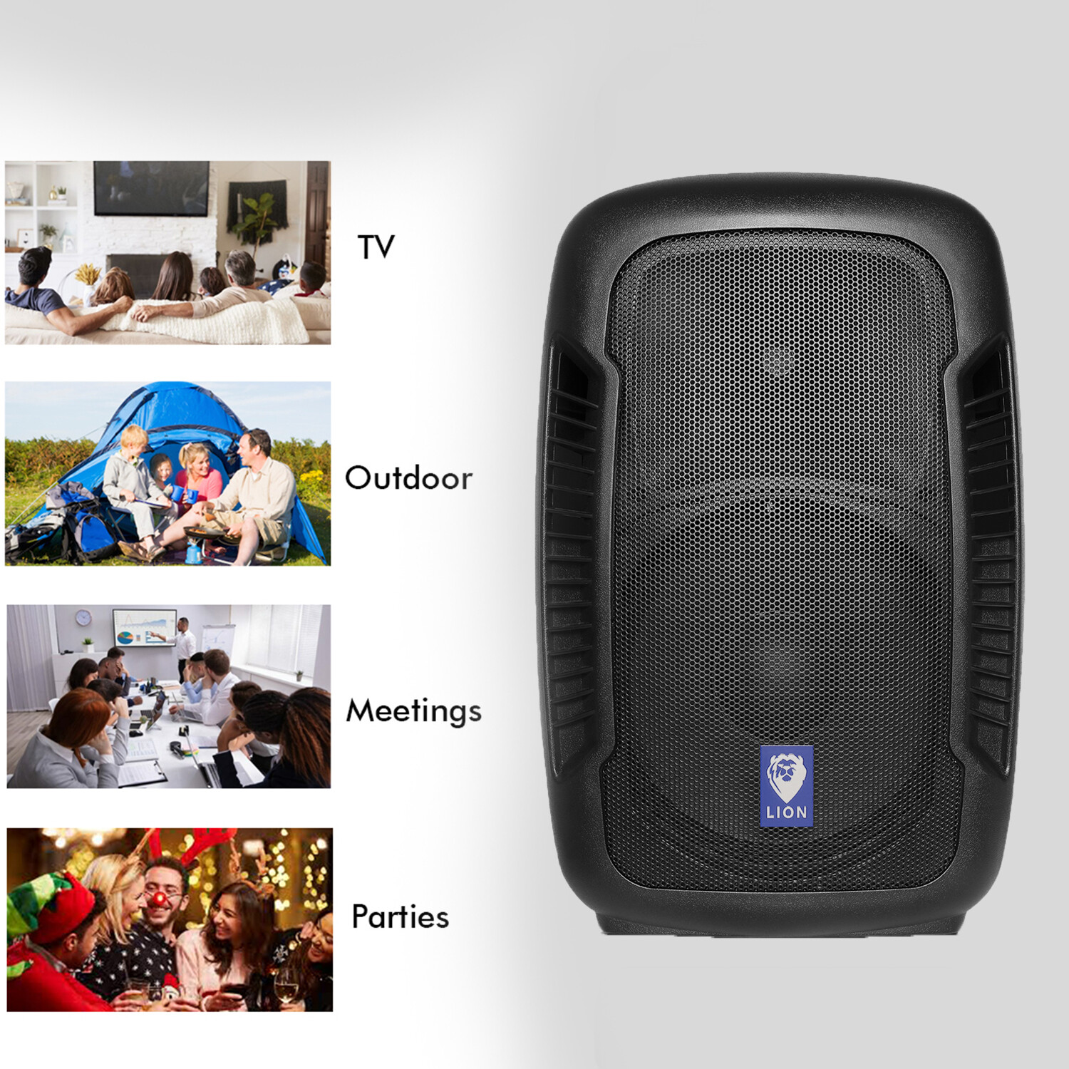 TPro 10'' 1500 Watts Bluetooth Speaker w/ Built-in Amplifier, Mic, USB SD Slots