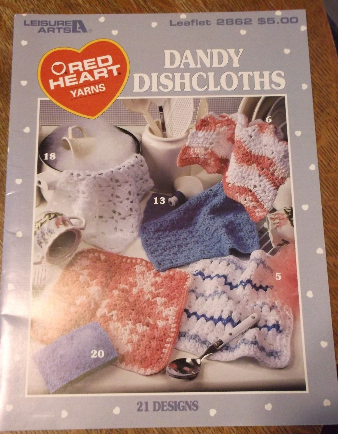 DANDY DISHCLOTHS 21 crochet design pattern Leisure Arts leaflet #2862 1996