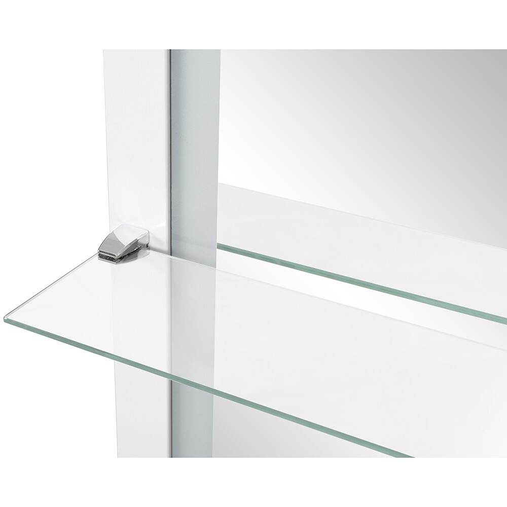 Styling Station Beauty Salon Mirror Station with LED Lights LUNA II in White