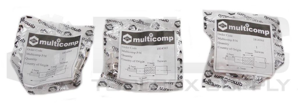 LOT OF 3 SEALED NEW MULTICOMP 1814365 COAXIAL BNC PLUG