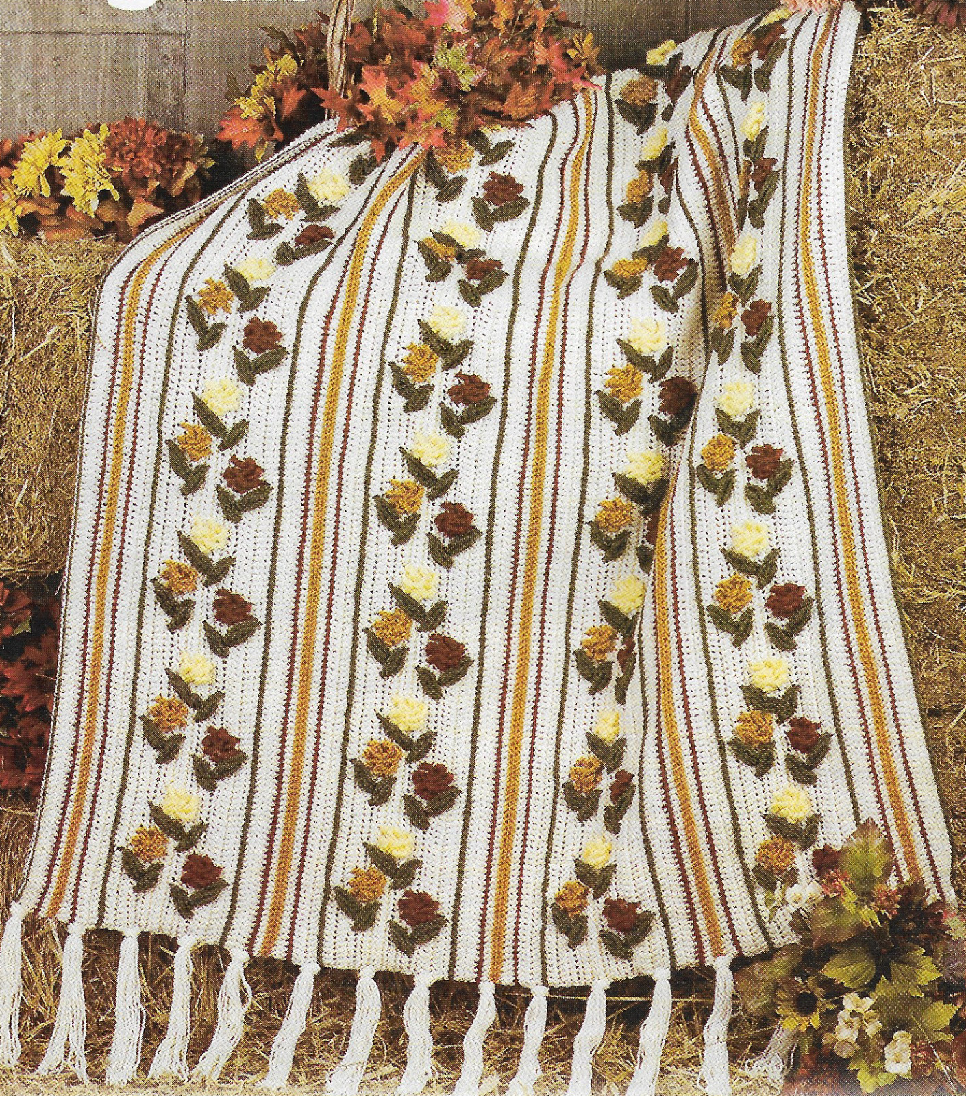 Autumn Chrysanthemum Afghan crochet pattern instructions