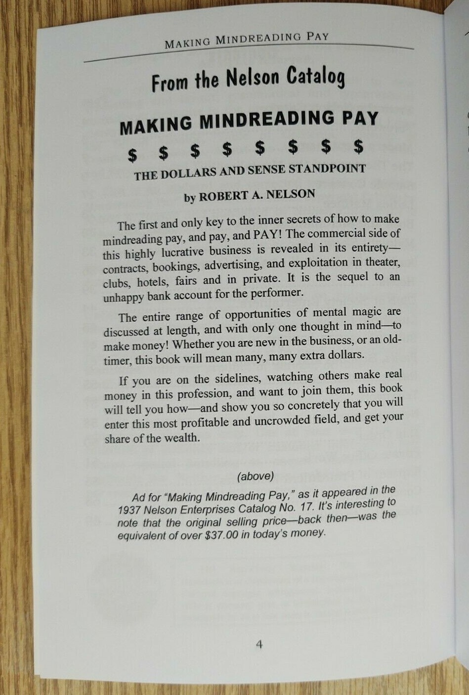 Making Mindreading Pay by Robert A. Nelson
