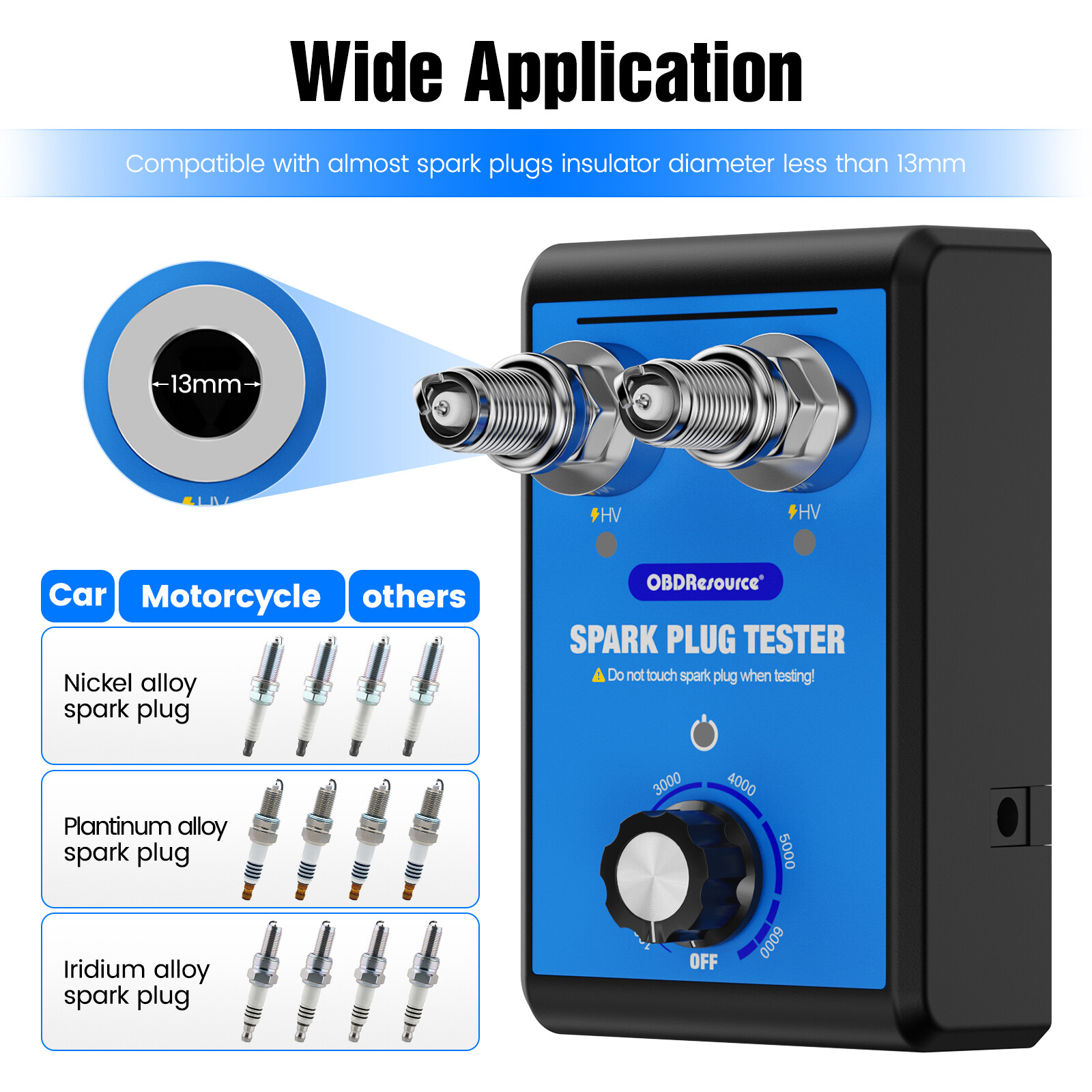 ST100 Pro Car Double Hole Detector Ignition Spark Plug Tester Analyzer 110-240V