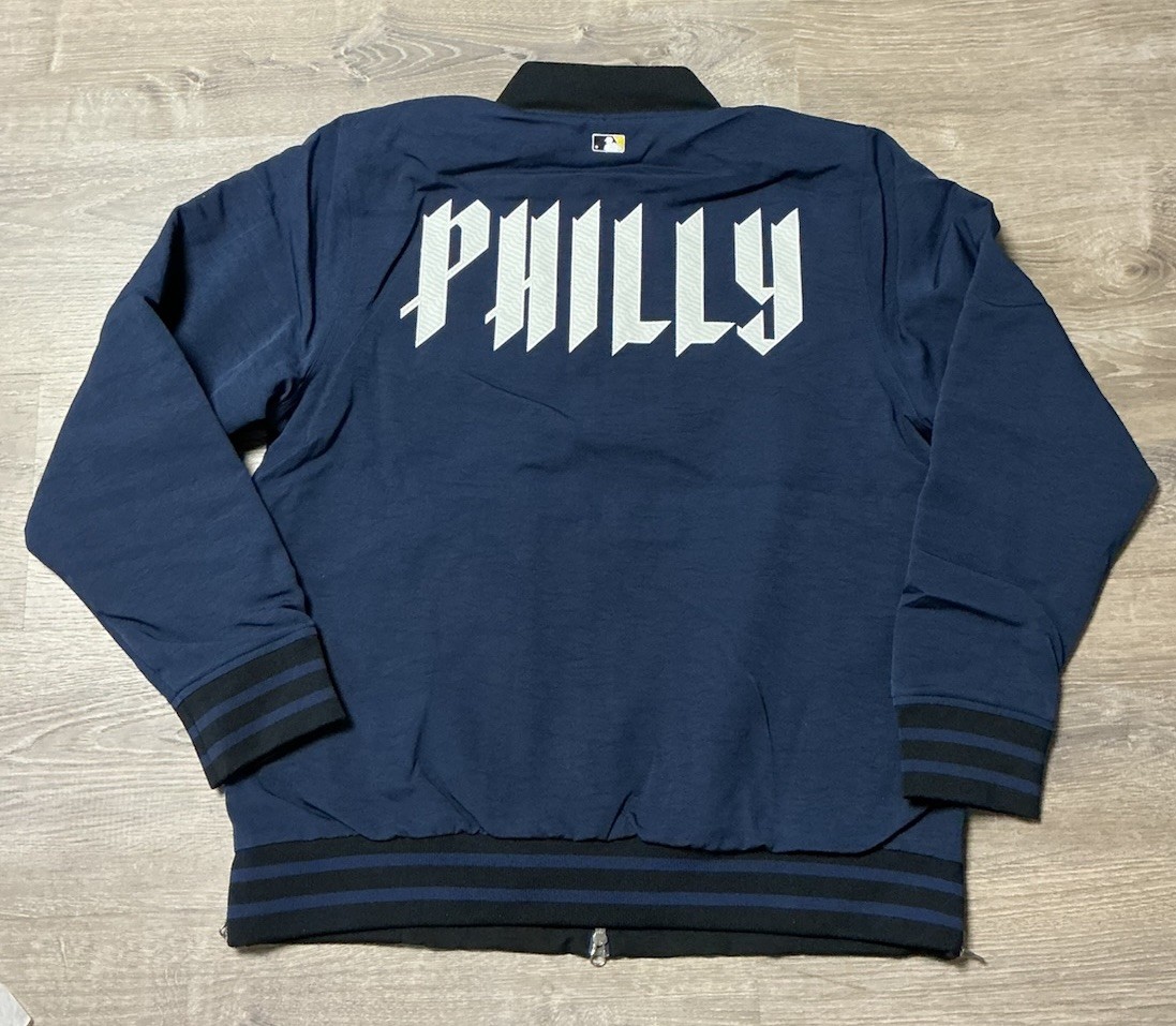 Phillies Nike City Connect Authentic Collection Game Bomber Jacket L