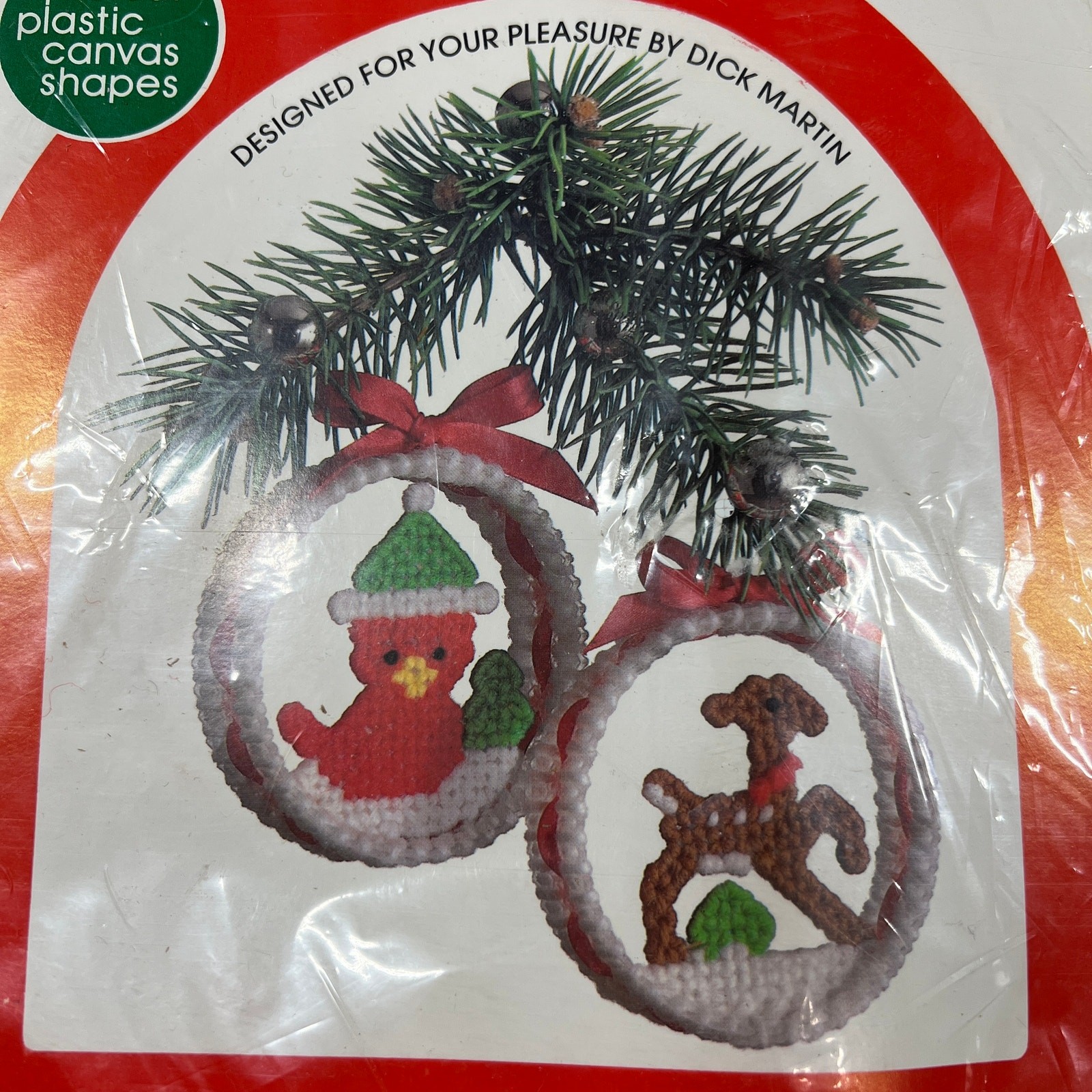 Vintage Canvas Capers Deer & Redbird Ornament Kit 1981 Dick Martin USA