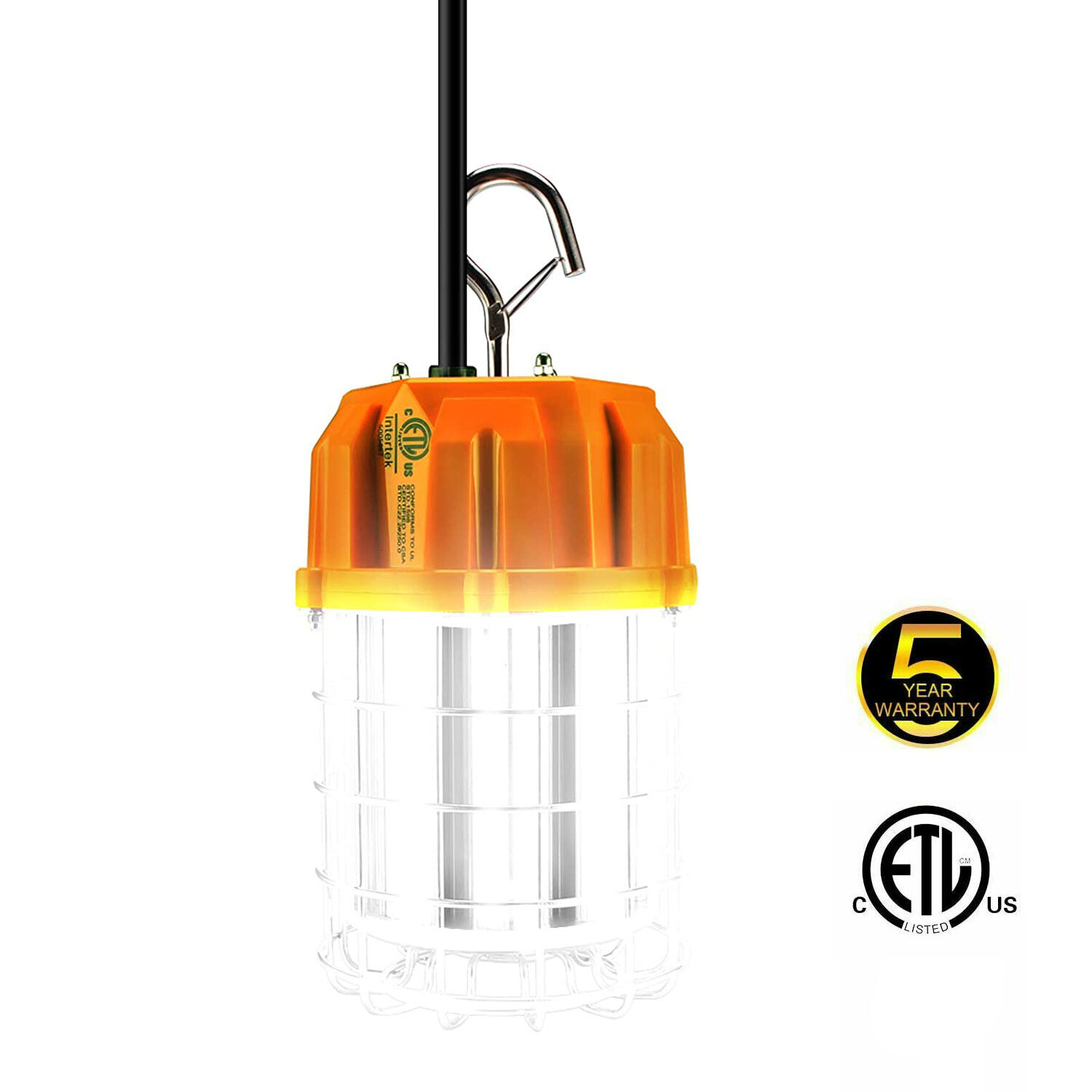 100W Temporary Hanging Work Lights Construction Job site Lighting Fixtures 5000K
