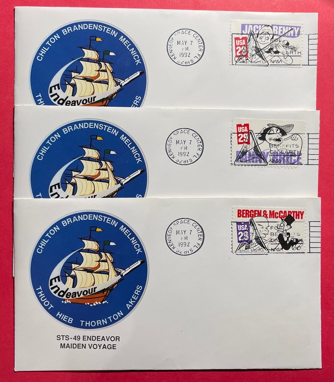 STS-49 MAIDEN MISSION NASA SPACE SHUTTLE CANCELLED STAMPED POSTAL COVERS LOT