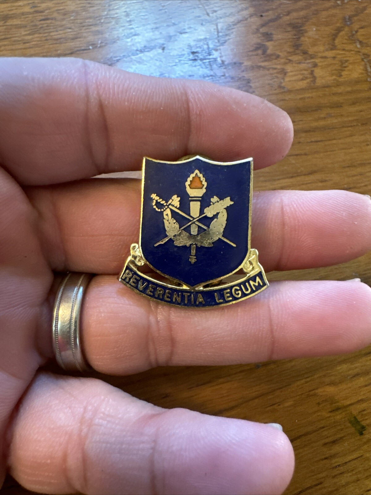 Vintage Reverentia Legum Collar Judge Advocacy Group Pin