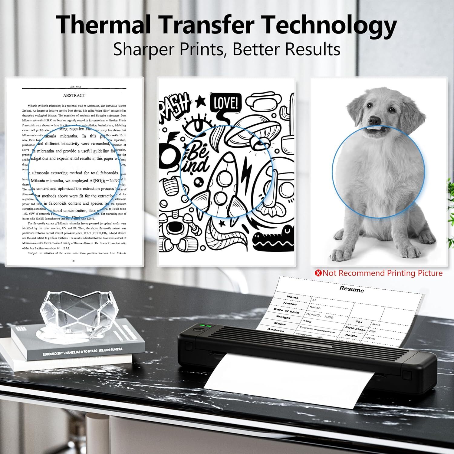 Phomemo P831 Portable Thermal Printer Bluetooth Support US Letter & A4 300DPI