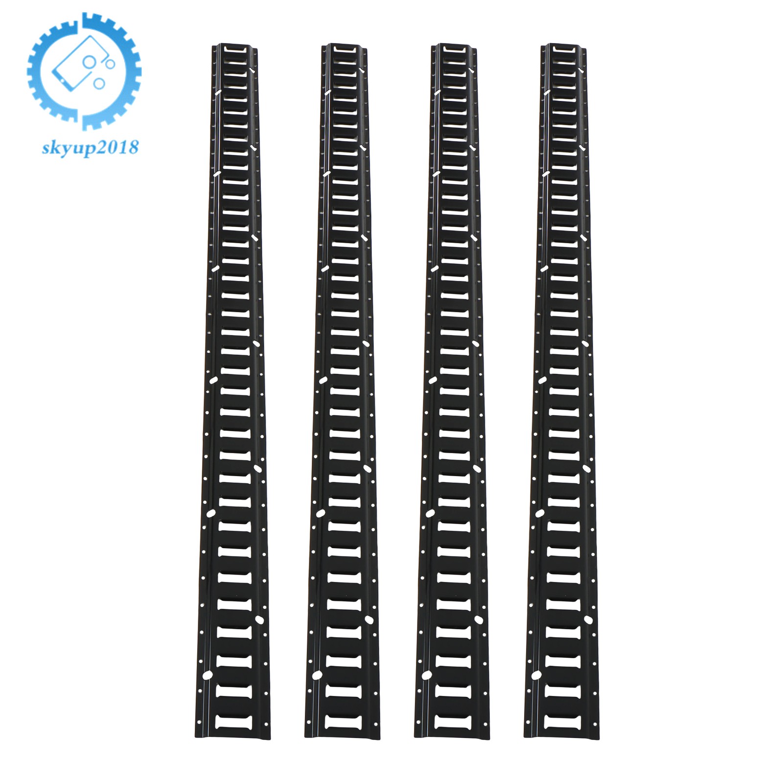 Black 4 Pack 6 Foot E Track Rails Powder Coated Steel For Cargo Trailer Tie Down