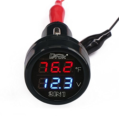 Digital DC Voltage 10-170 Degree Fahrenheit Temperature Monitor Car Standard