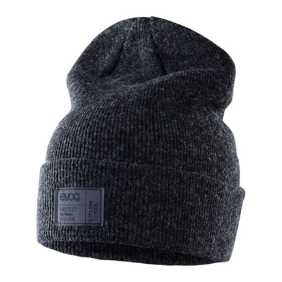 EVOC Logo Beanie Grey | Wool & Acrylic Mix, Elastic Comfort, Timeless Cycling