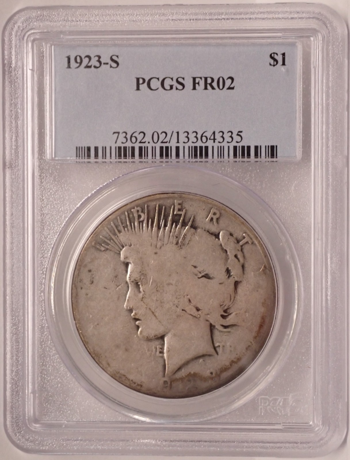 1923-S Peace Dollar PCGS FR02 Fair 2 FA2 Low-Ball