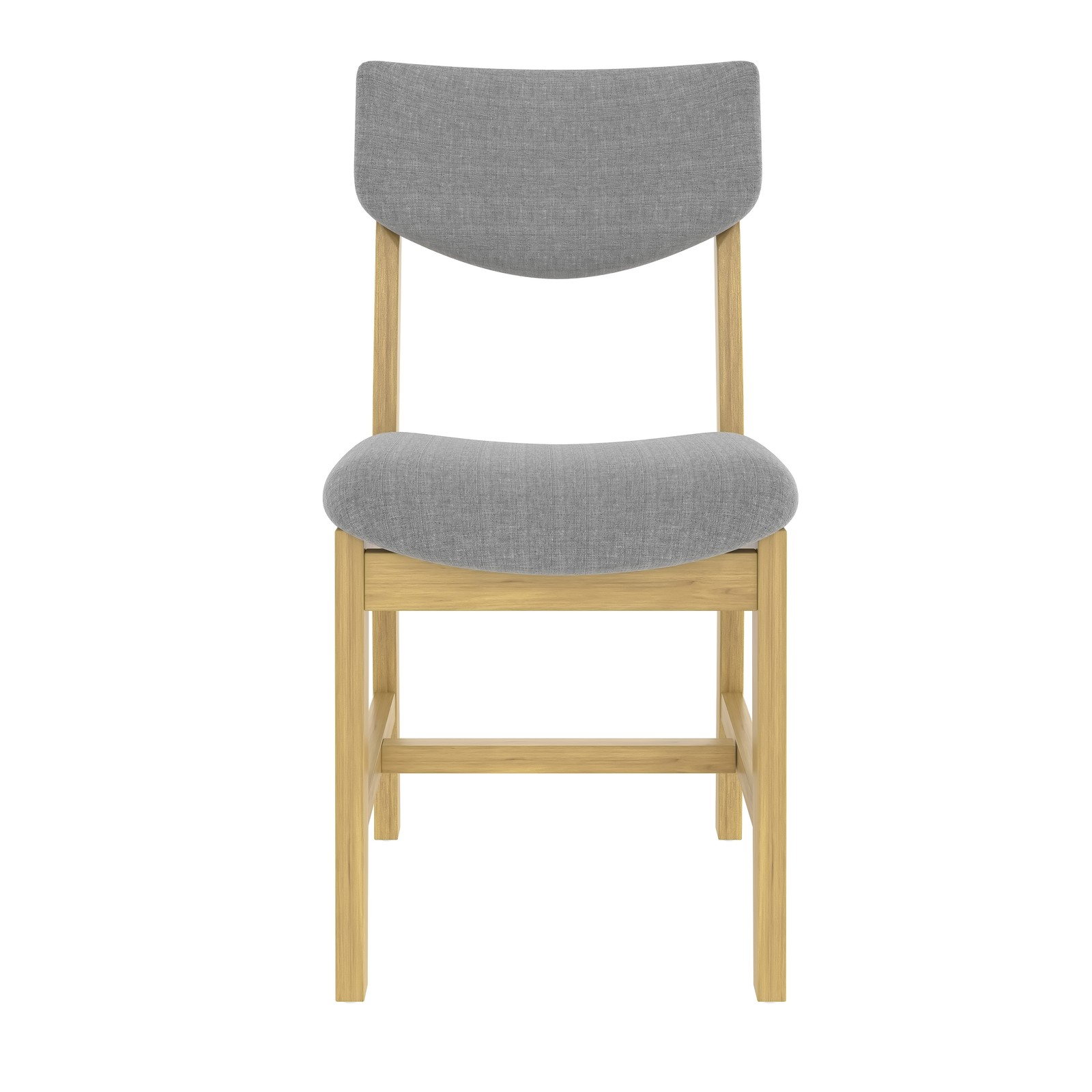 4-Piece Rustic Farmhouse Dining Chair - Solid Wood Frame with Gray Fabric Cush