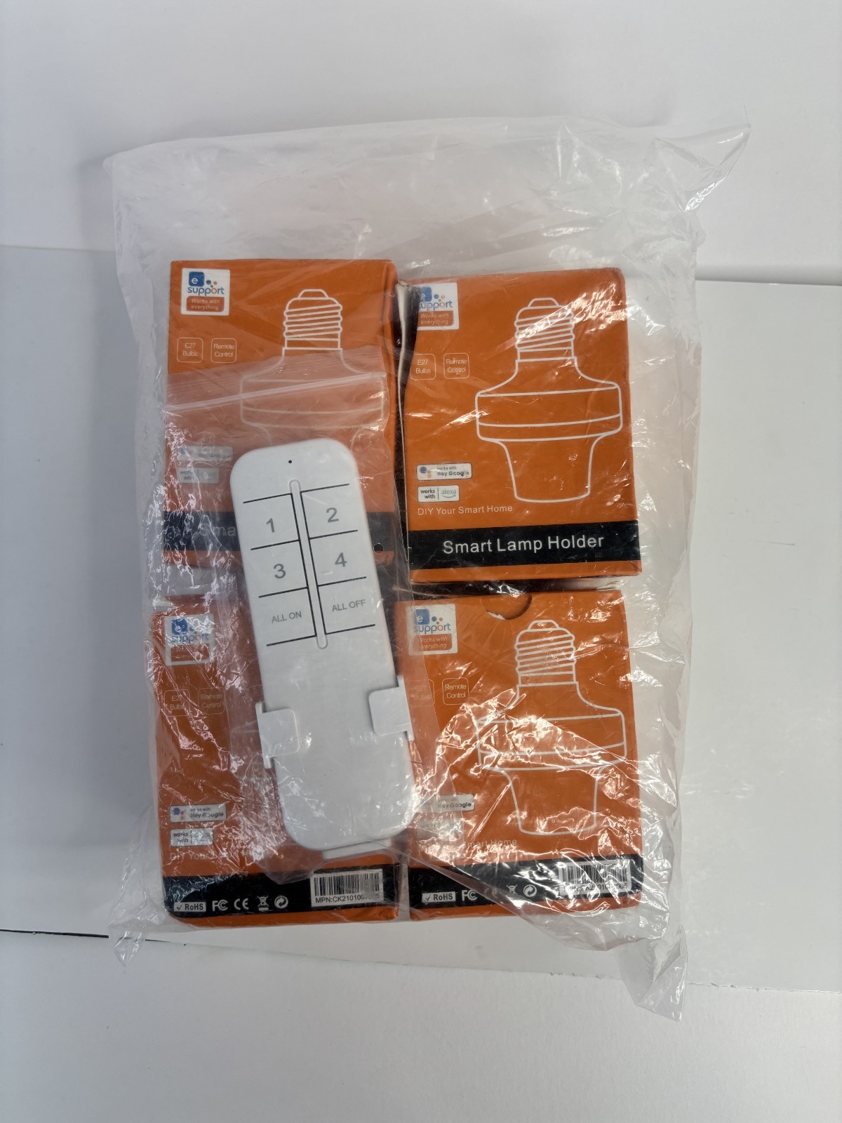 Wifi Smart Light Bulbs Adapter Lamp Holder Remote Remote Control Smart Home Set