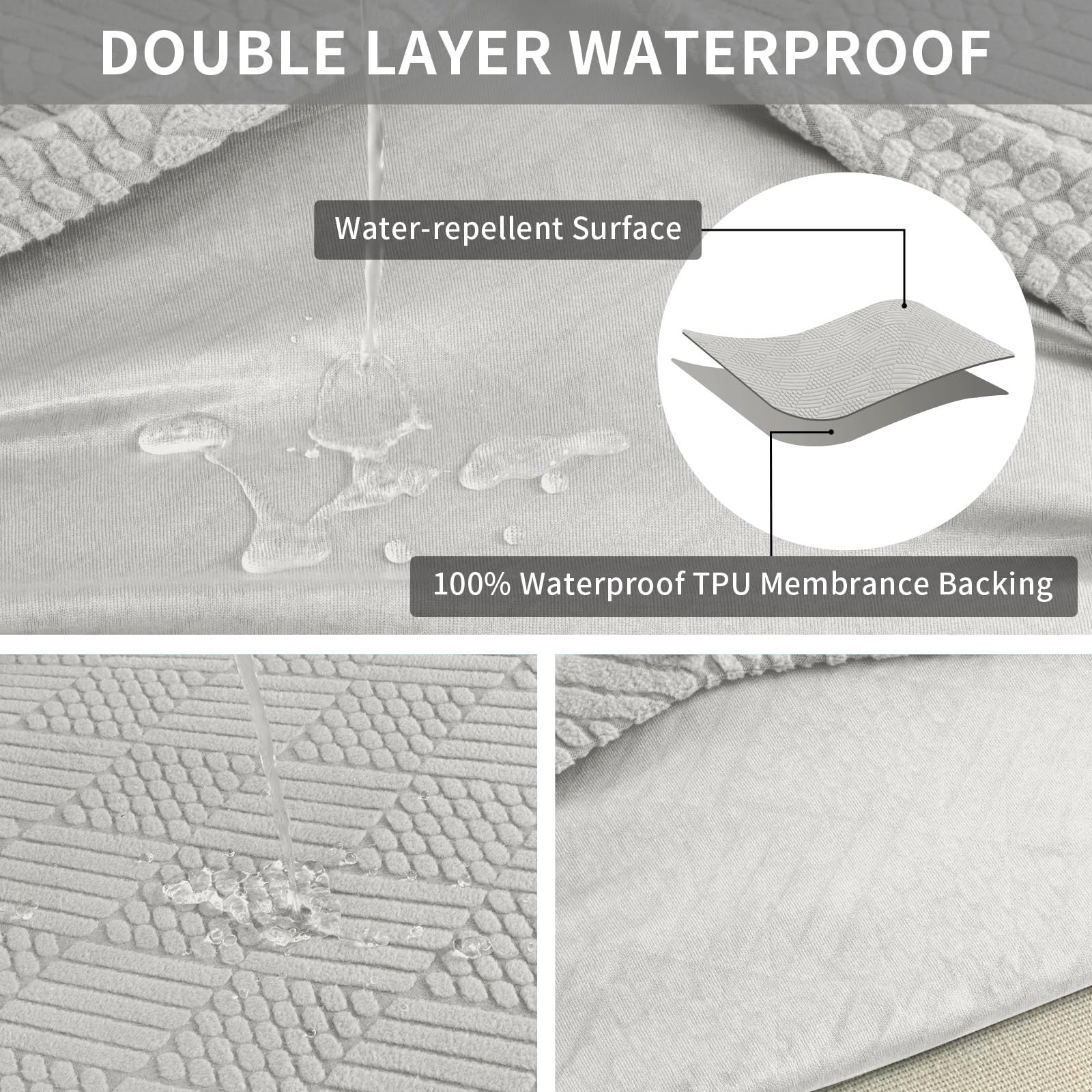 Waterproof Couch Cushion Covers for Couches and Sofas, Stretch Jacquard Sofa ...