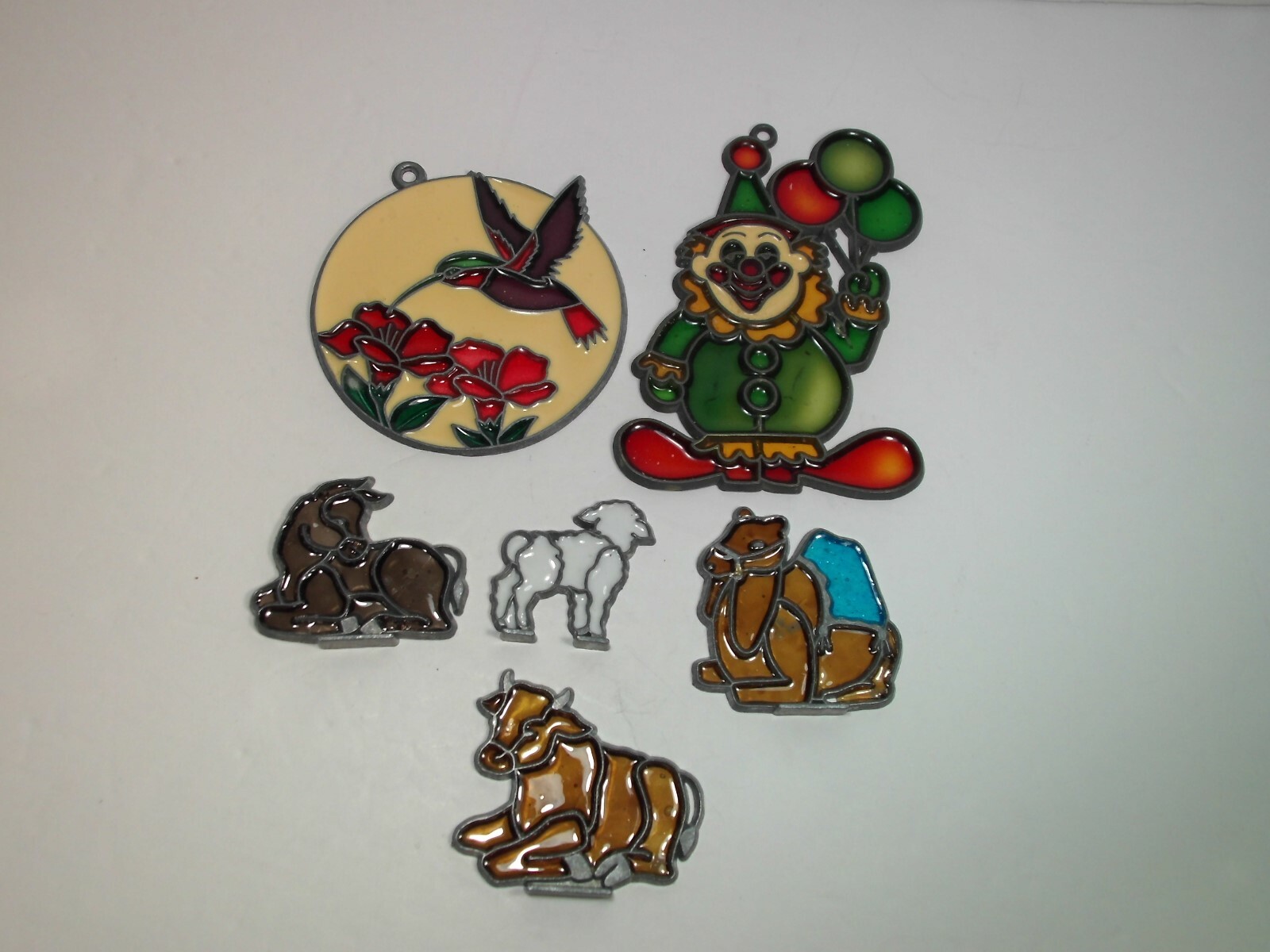 6 SUNCATCHERS HUMMINGBIRD -CLOWN & STANDUP ANIMALS