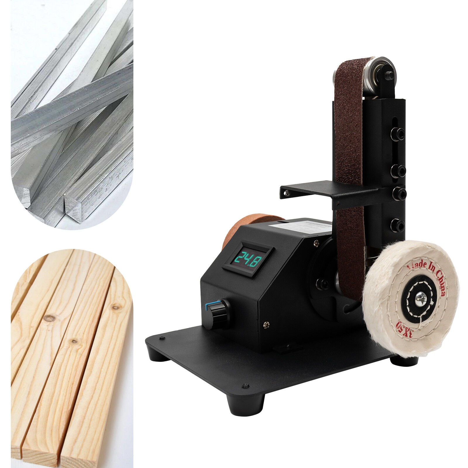 Sharpener Belt Sander Bench Grinder Knife Tool Table Polishing Sander w/10 Belts