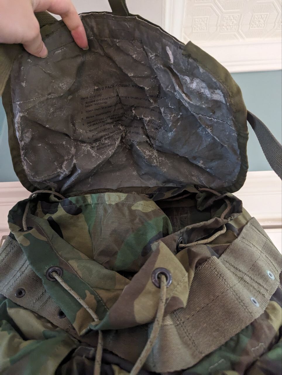 US Military Large Combat Nylon Field Pack with Frame Straps Army Green Bag