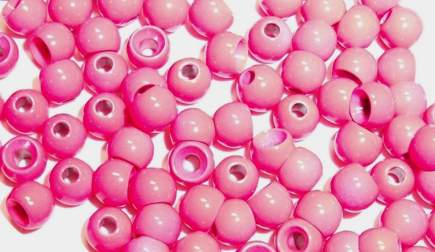 PREMIUM UV HOT PINK PAINTED BRASS BEADS Fly Tying 6 Sizes to Pick - 25 Count
