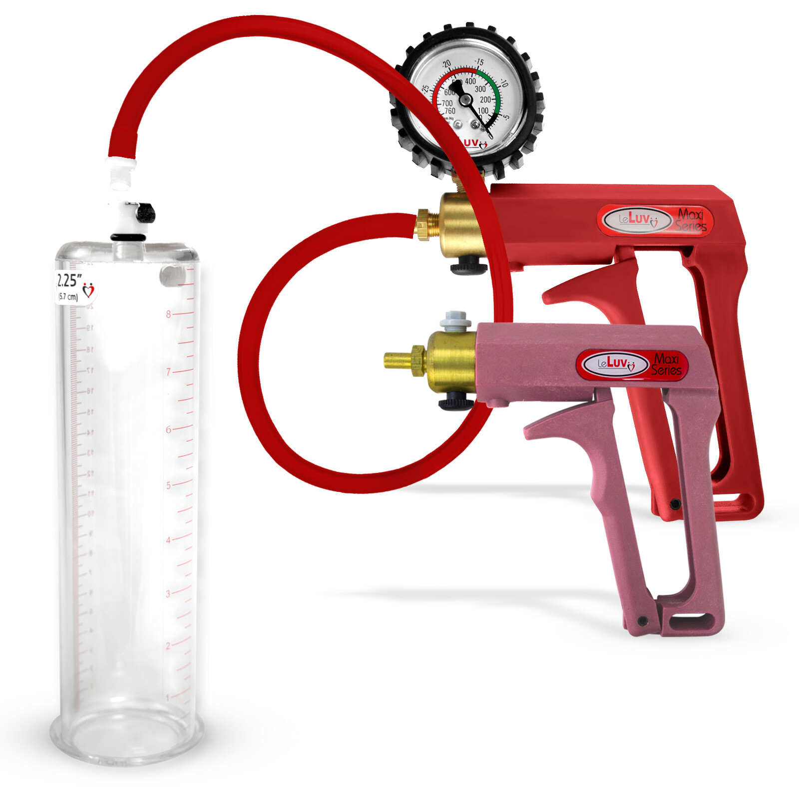 Maxi Red Handle Silicone Hose | Penis Pump 9"/12" Length | No Accessories - Roun