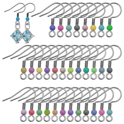 120pcs Hypoallergenic Earring Hooks for Jewelry Making,Ear Random Color;120PCS