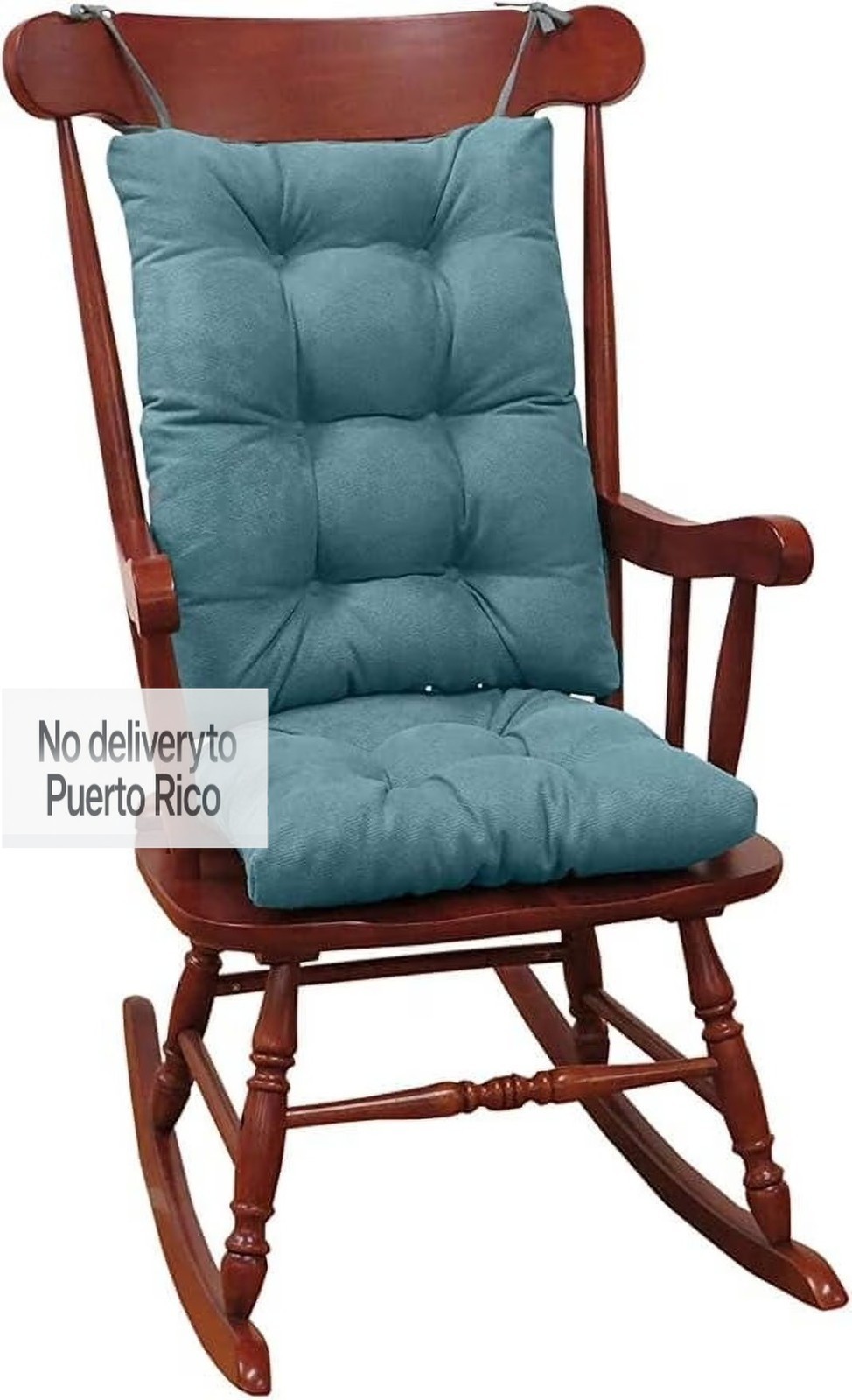 Slip Rocking Chair Cushion Set with Thick Padding ,17x17 Inches, 2 Piece Set