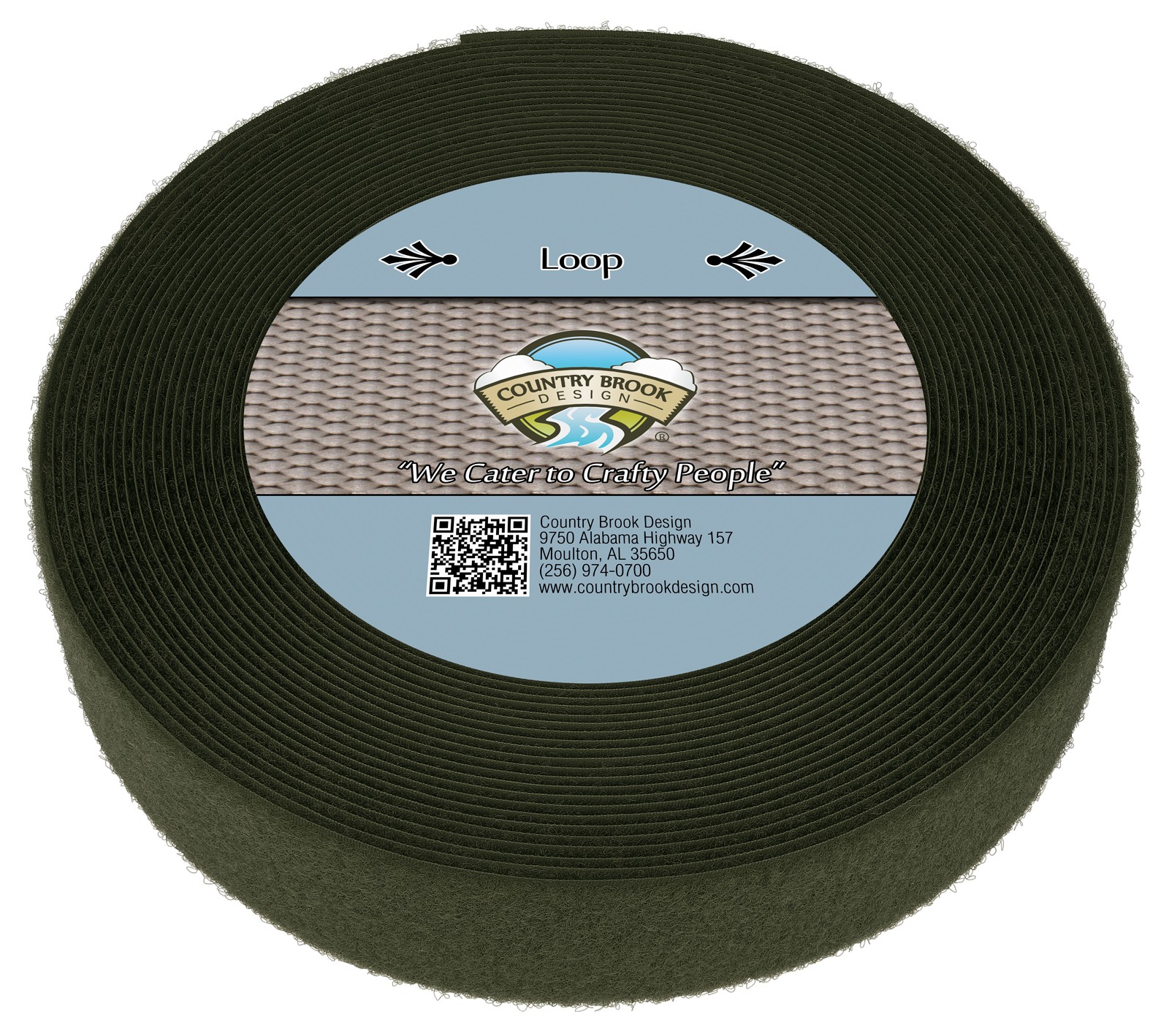 Country Brook Design | Olive Drab Sew On Loop Only (2 inch, 10 yards)