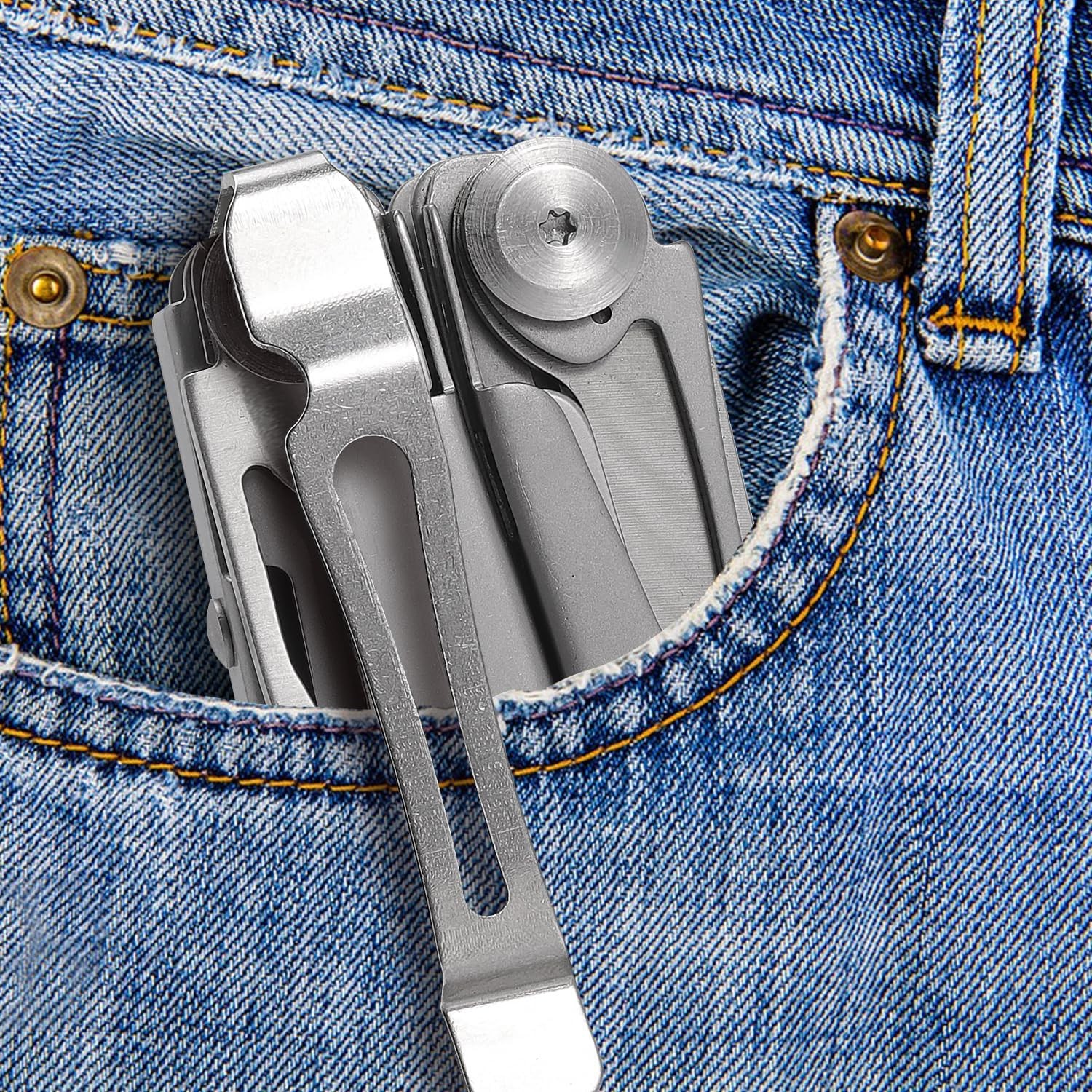 Quick-Release Pocket Clips + Lanyard Ring Set Stainless Steel Quick Release
