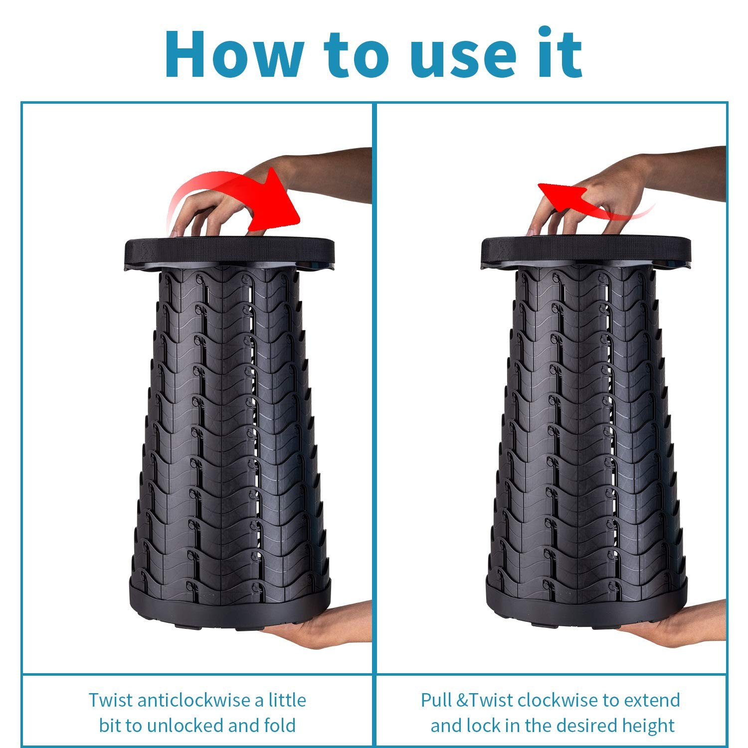 2-Pack Collapsible Stool, Lightweight Yet More Sturdy with Load Capacity 400l...