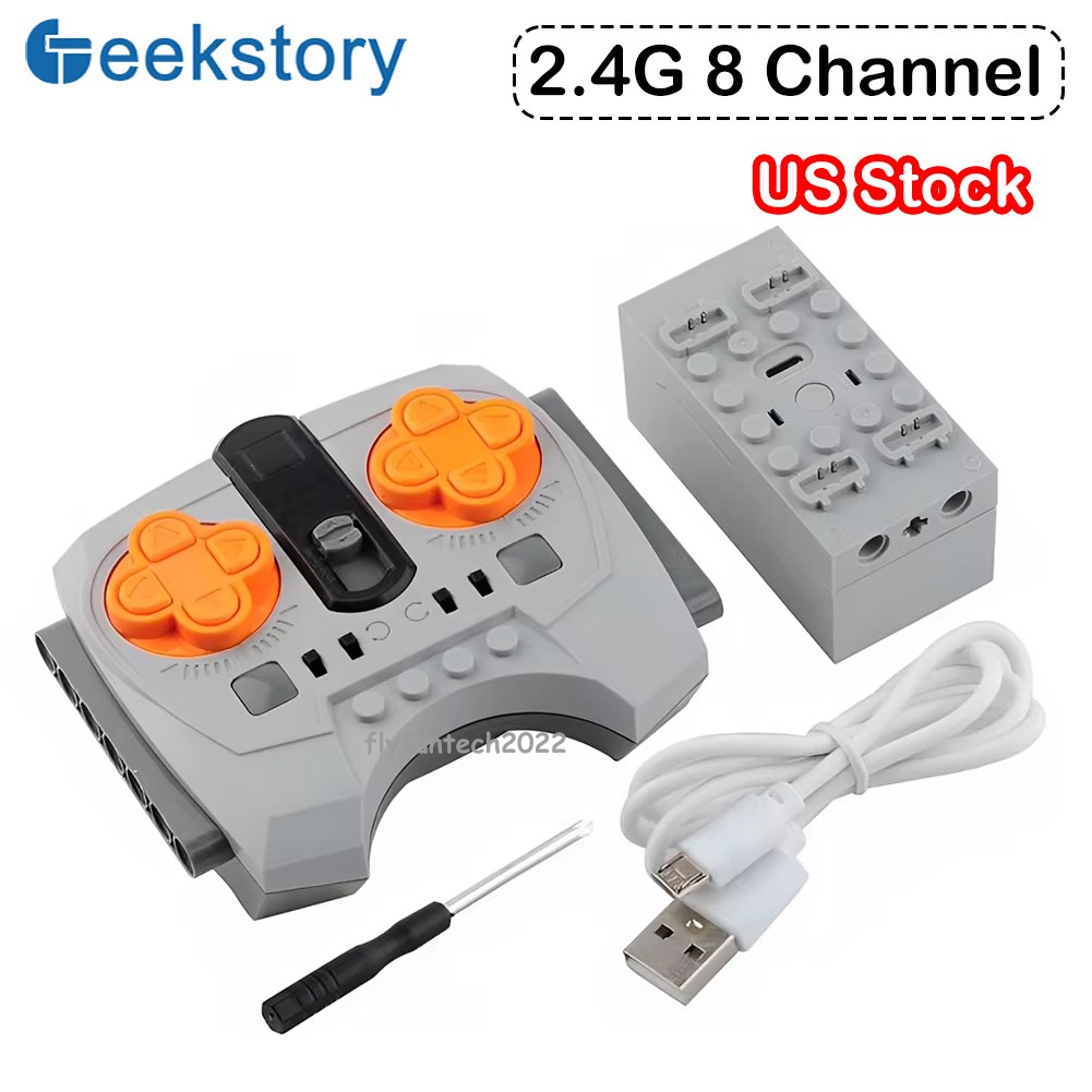 MOC Power Function Parts 8CH Powered Up 2.4G APP Remote Control Set Rechargeable