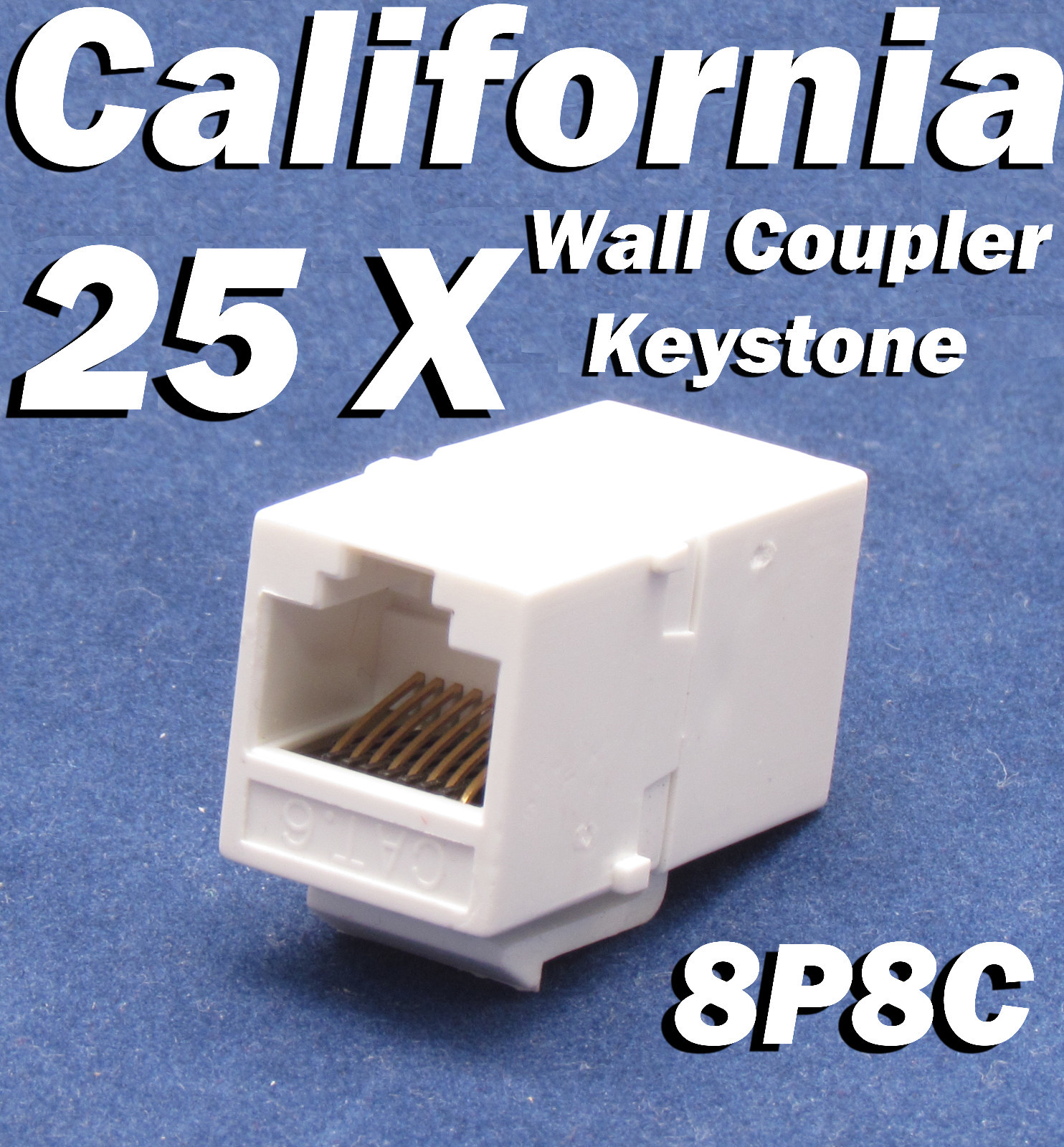 25 X pcs Lot CAT6 Inline RJ45 Keystone Wall Coupler Jack Adapter 8P8C White 6e
