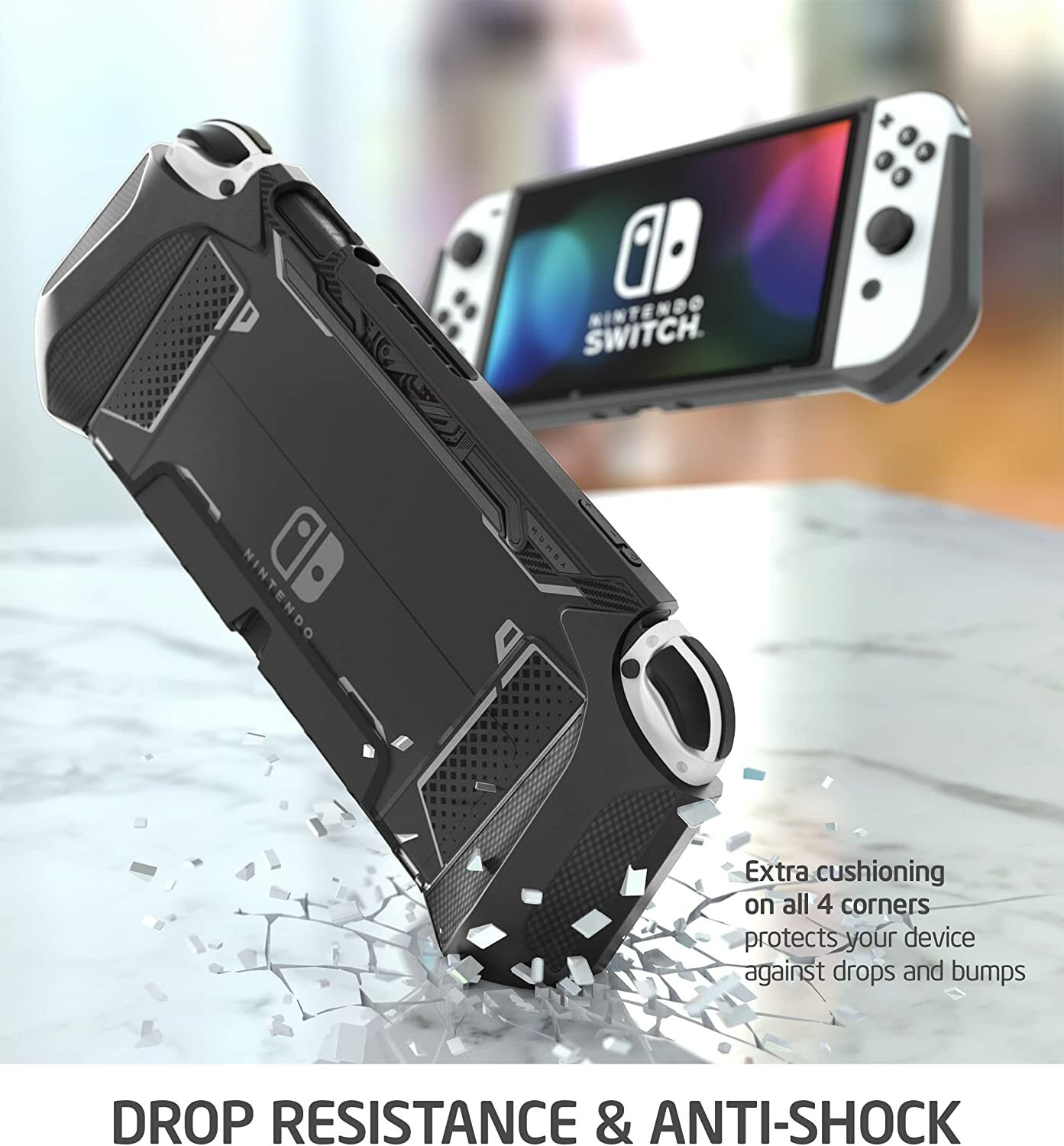 Mumba Dockable Case For Nintendo Switch OLED 2021 Grip Case Ergonomics Cover