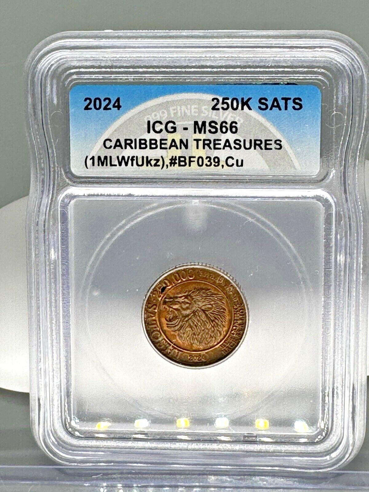 Caribbean Treasures RARE Lion overstrike #039 -Lim 63-bit coin Lealana CASASCIUS
