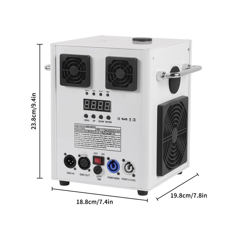 700W Cold Spark Machine Stage Firework Effect Mac DMX DJ Party Wedding & Case