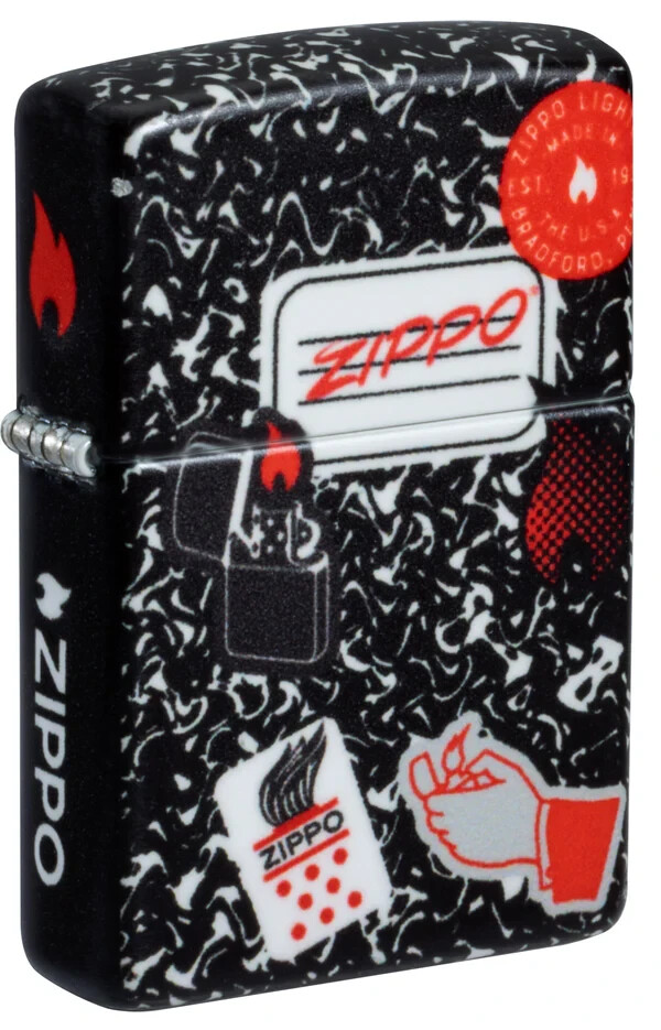 Zippo 46707, Notebook/Composition Book Design, 540 Matte Color Lighter, NEW