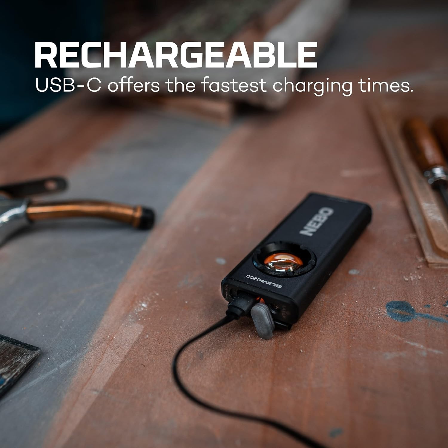 Powerful Slim+ 1200 Lumen Flashlight - Portable, Rechargeable & Versatile