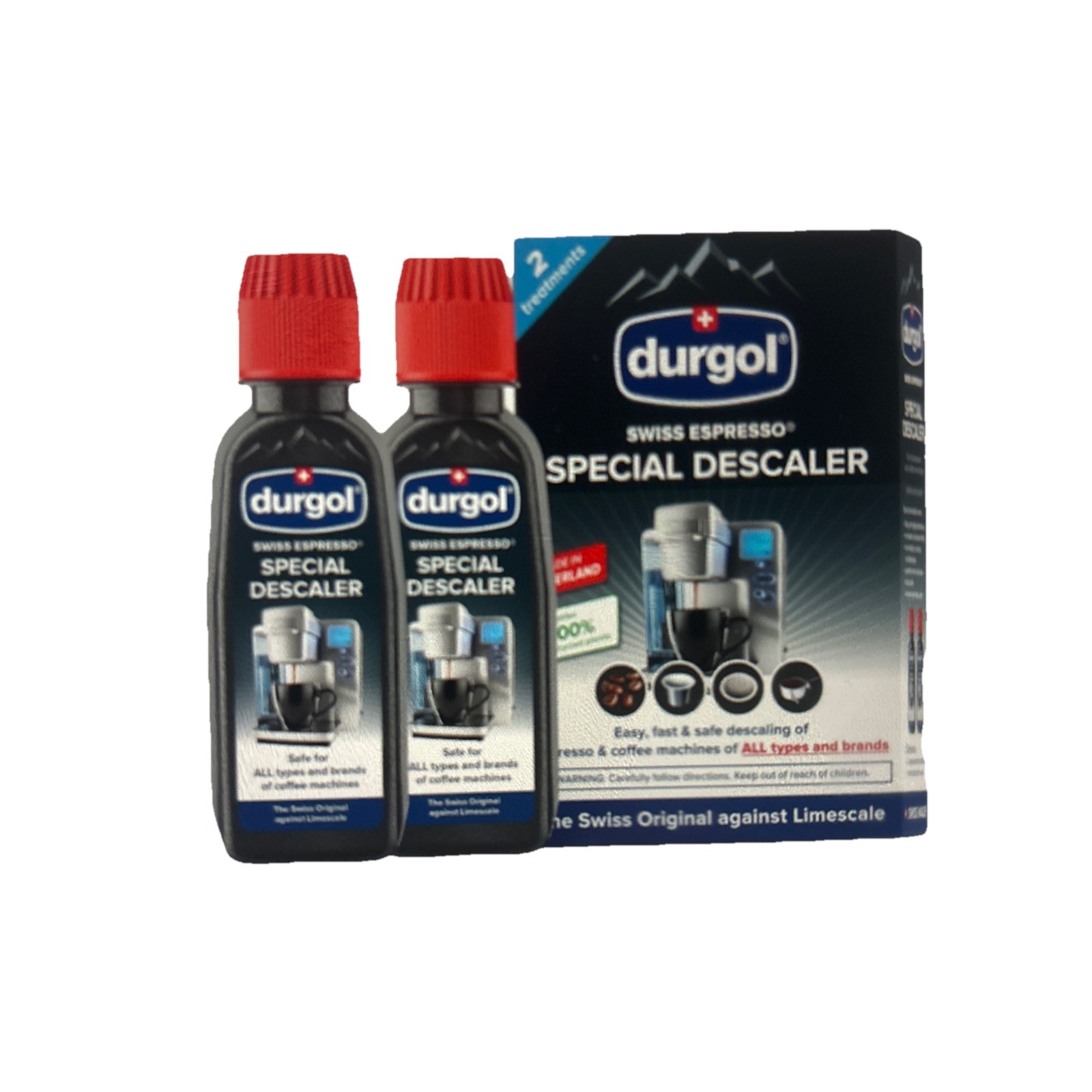 Durgol Swiss Decalcifier for All Brands of Espresso Machines, 2 bottles