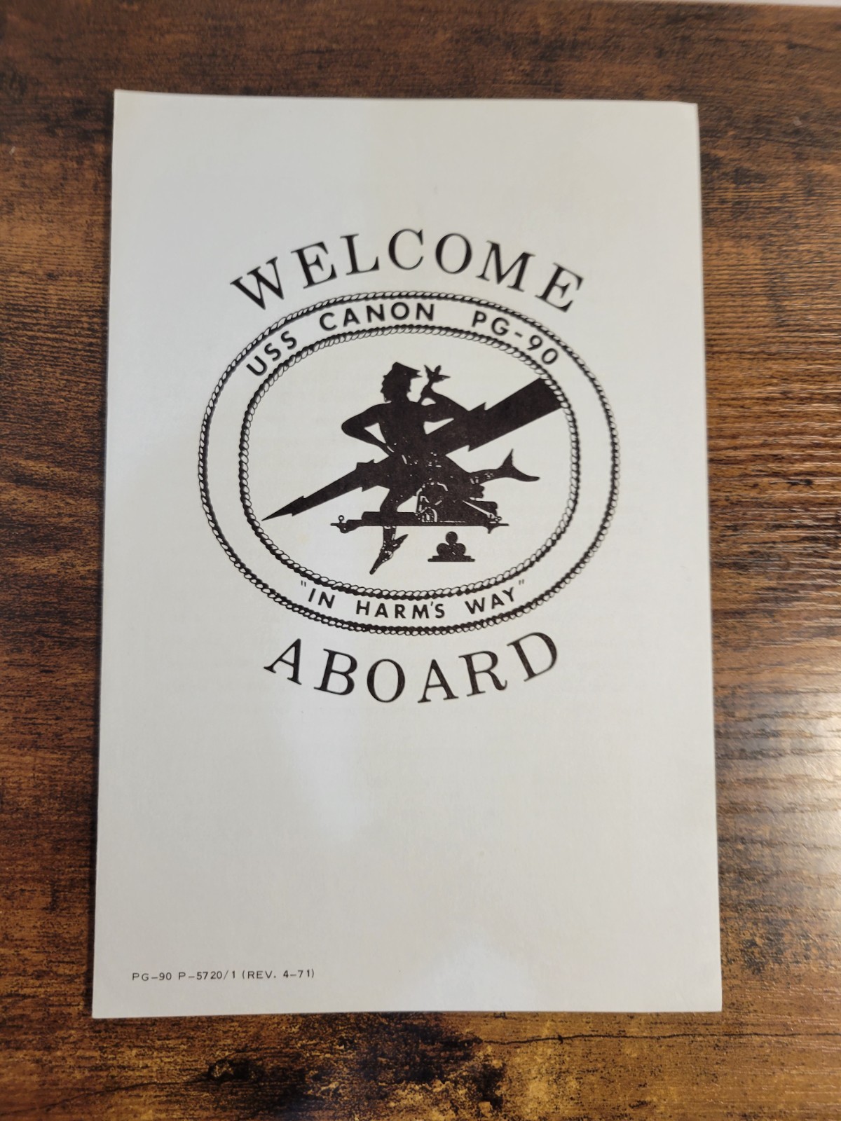 US Navy Welcome Aboard U.S.S. CANON PG-90 Navy Ship Pamphlet Brochure