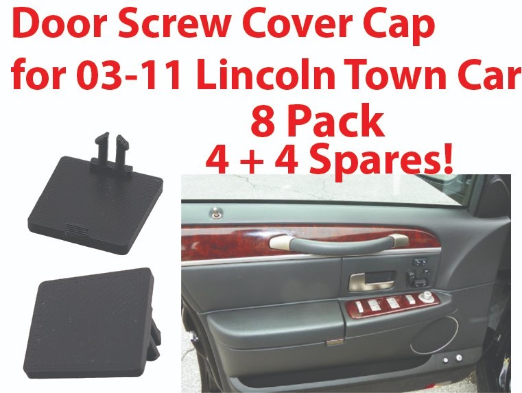 8PK Door Retainer Screw Cap Cover fits 03-11 Lincoln Town Car - BLACK FREE SHIP!