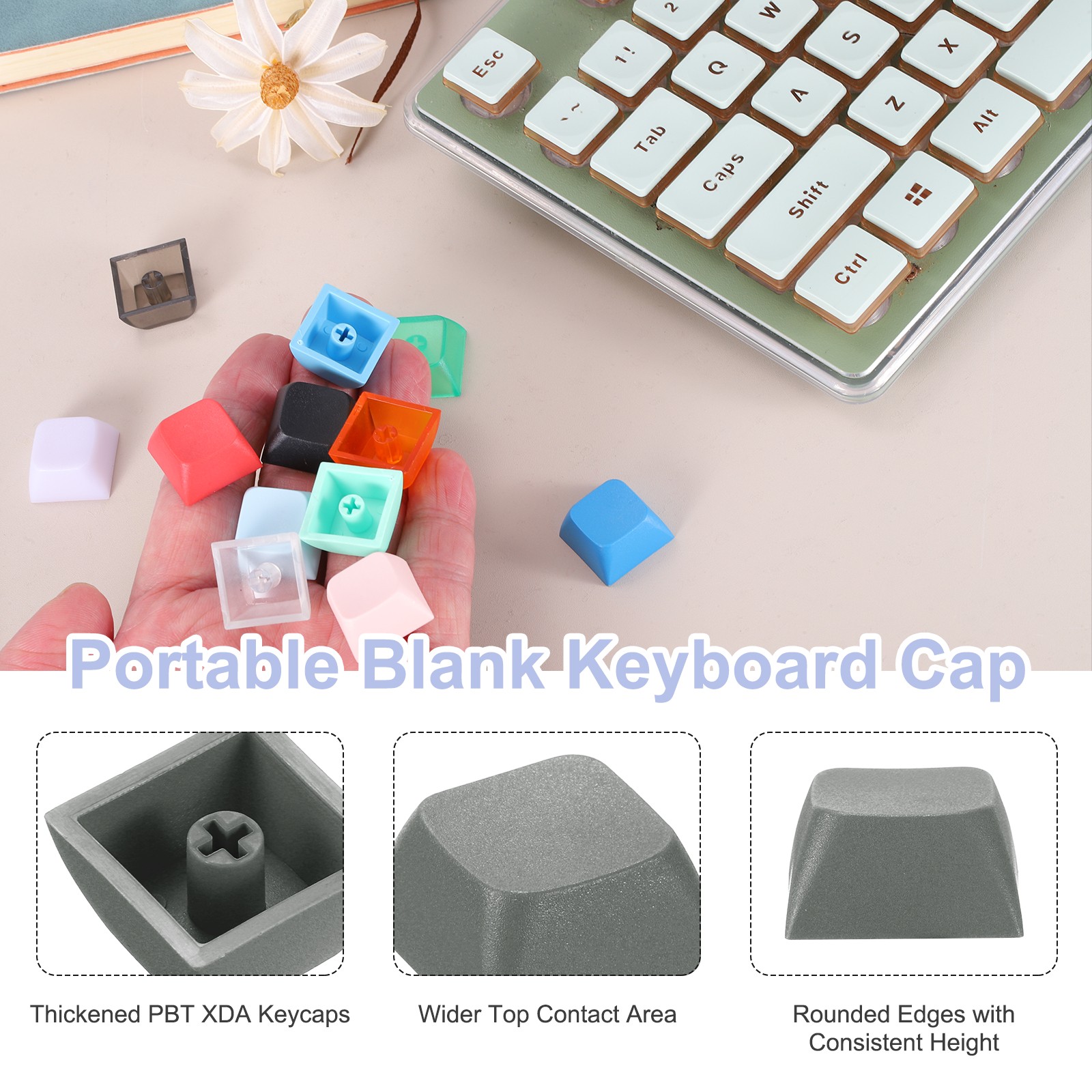 10Pcs XDA Profile Keycap Set PBT Mechanical Numeric Keypads, Dark Gray
