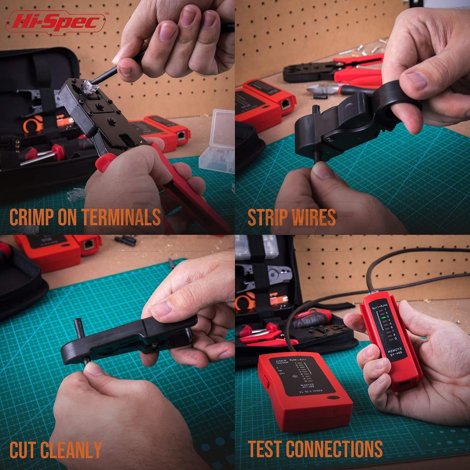 Beginner-Friendly Network Testing & Crimping Tools – 9-Piece Kit in Zipper Case